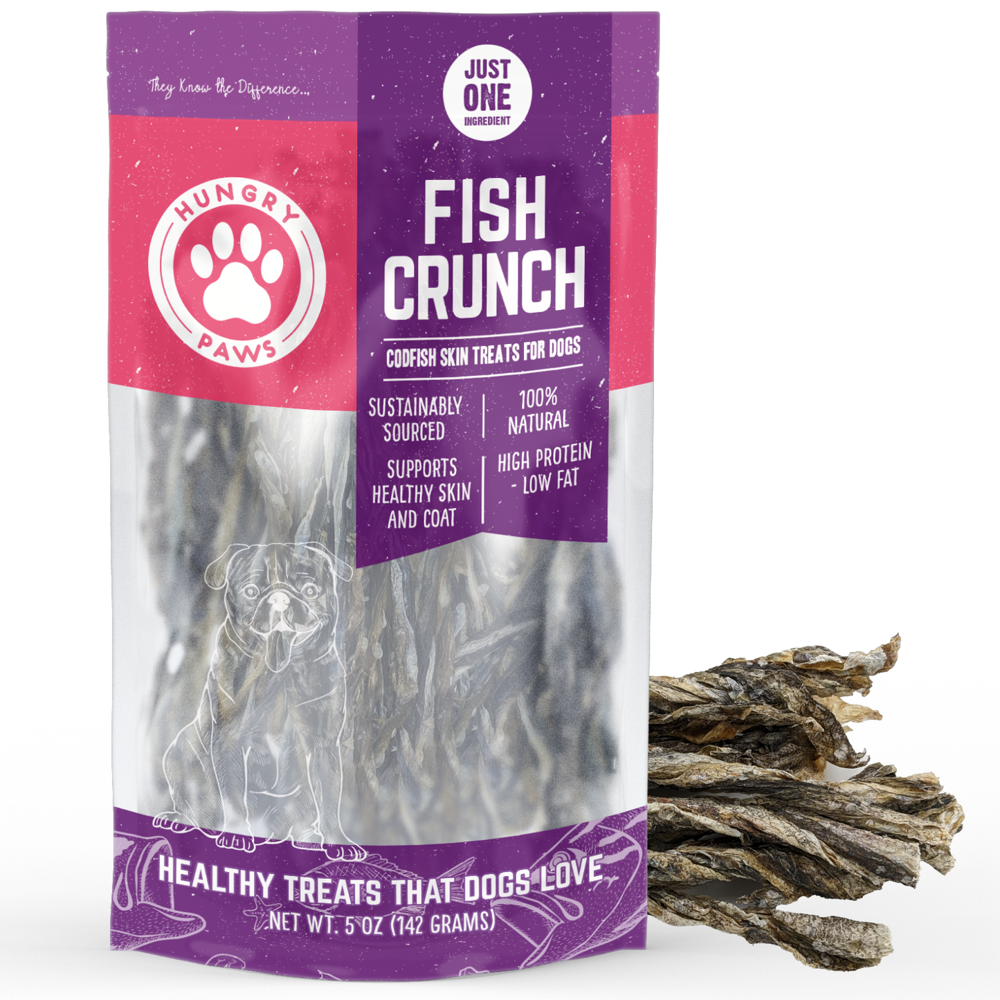 Cod Skin Crunch Sticks for Dogs - 5 oz MSC