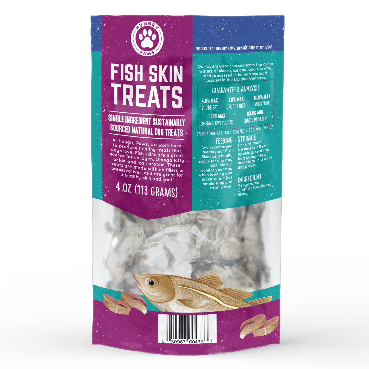 BULK - Fish Skins - Single Ingredient Cod Fish Skin 3 lbs