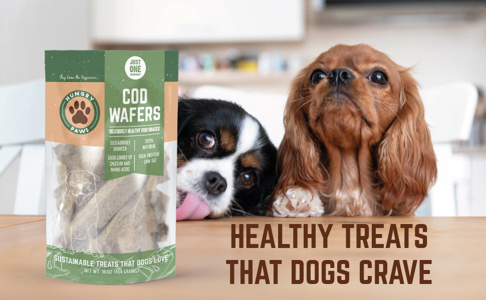 Cod Fish Wafer Dog Treats - Single Ingredient Snacks 16-oz