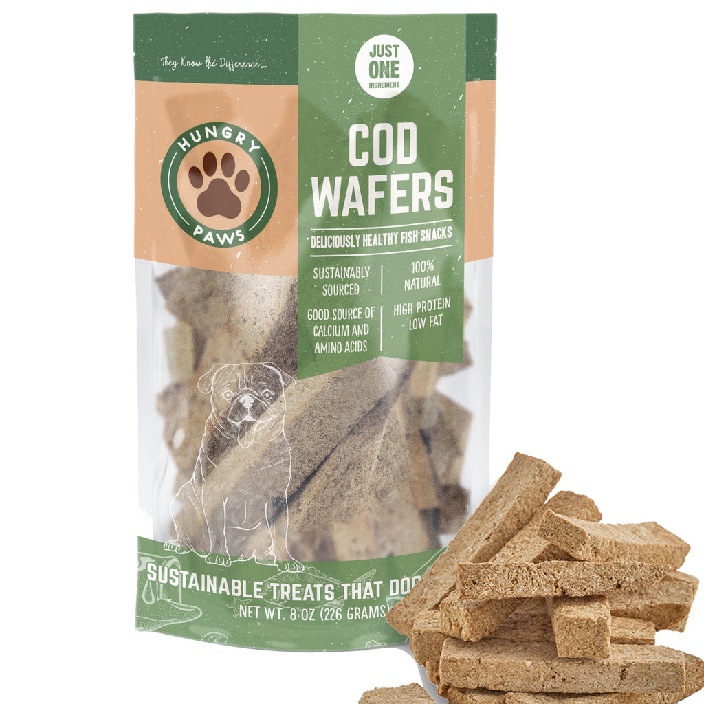Cod Fish Wafer Dog Treats - Single Ingredient Snacks 8-oz