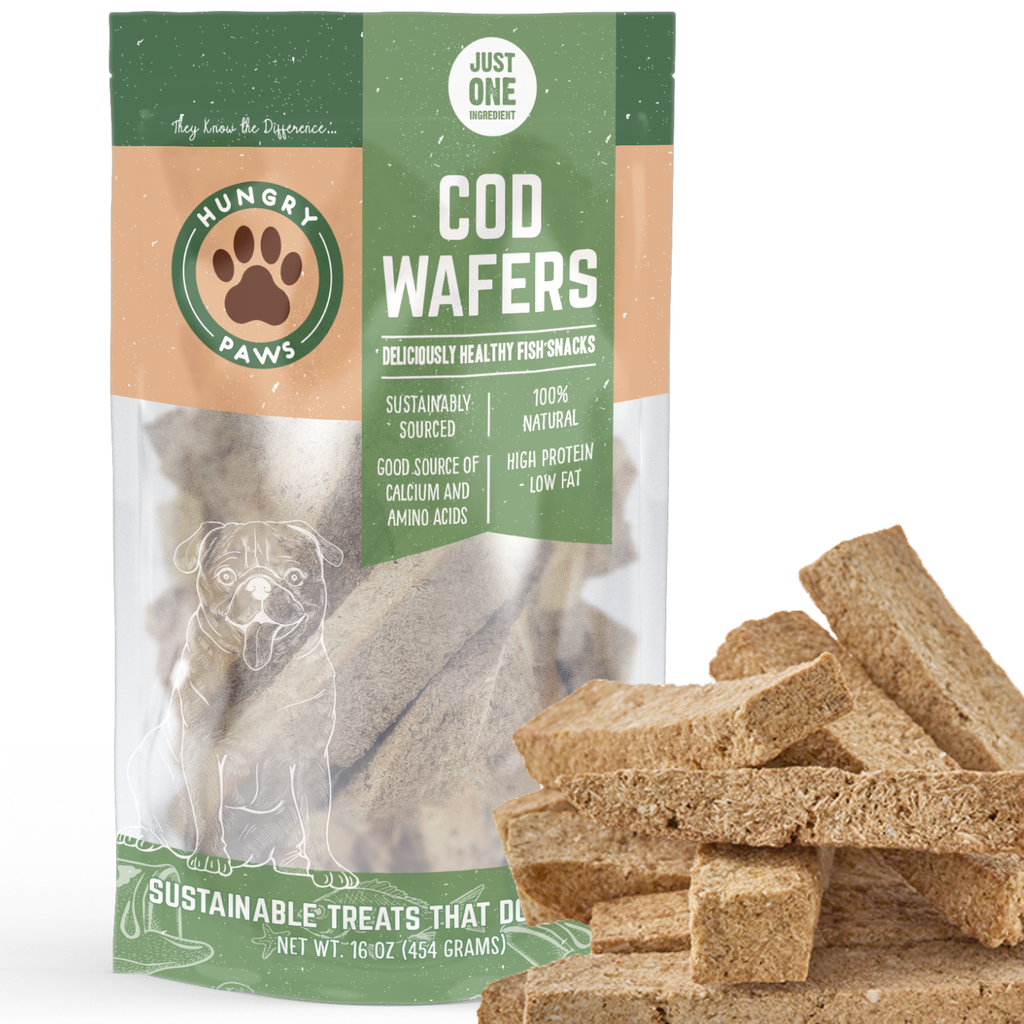 Cod Fish Wafer Dog Treats - Single Ingredient Snacks 16-oz