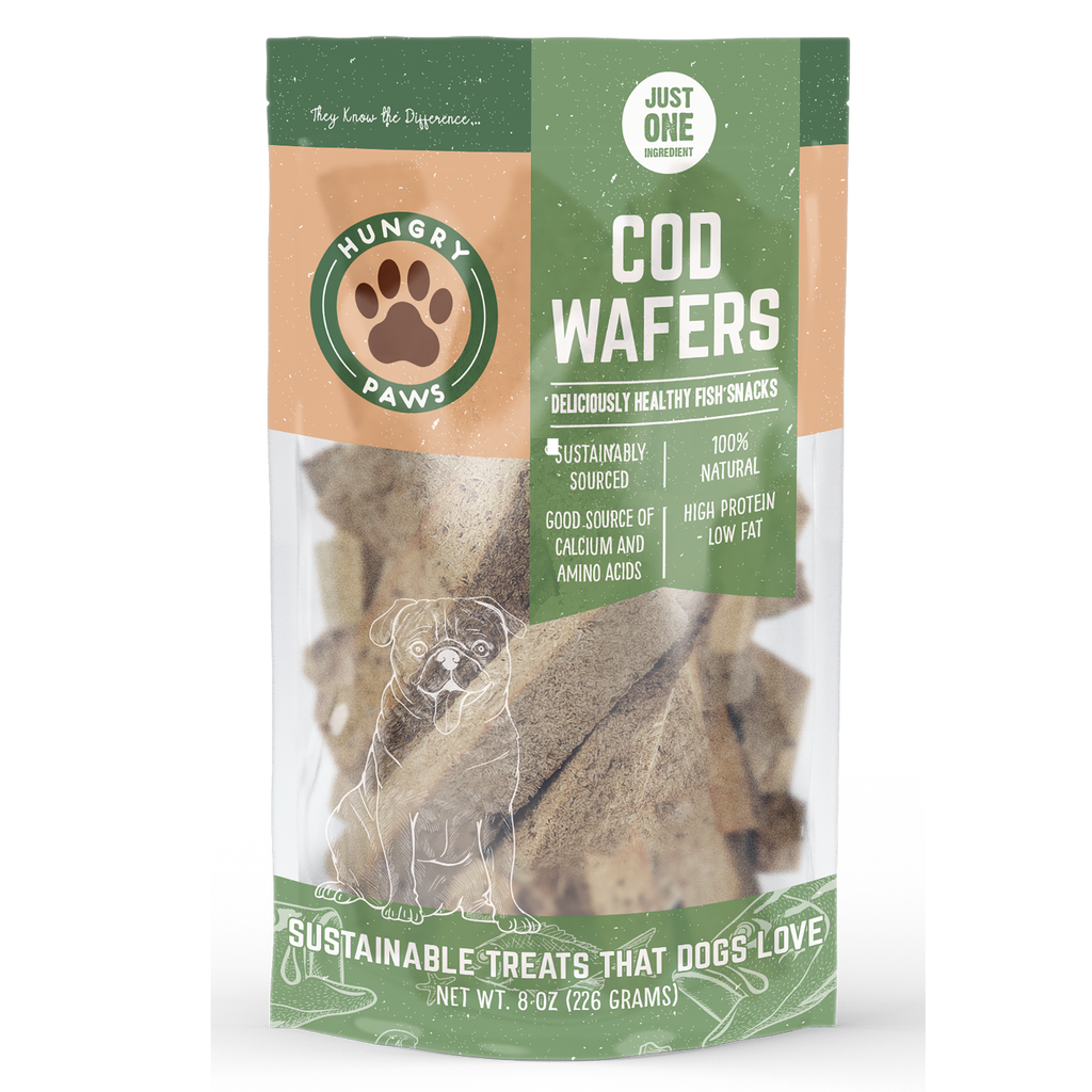 Cod Fish Wafer Dog Treats - Single Ingredient Snacks 8-oz
