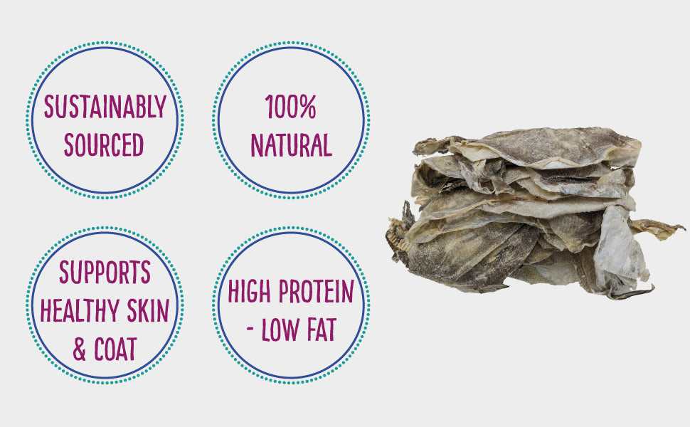 Cod Fish Skin Pattern BULK - Fish Skins - Single Ingredient Cod Fish Skin 3 lbs – Hungry Paws