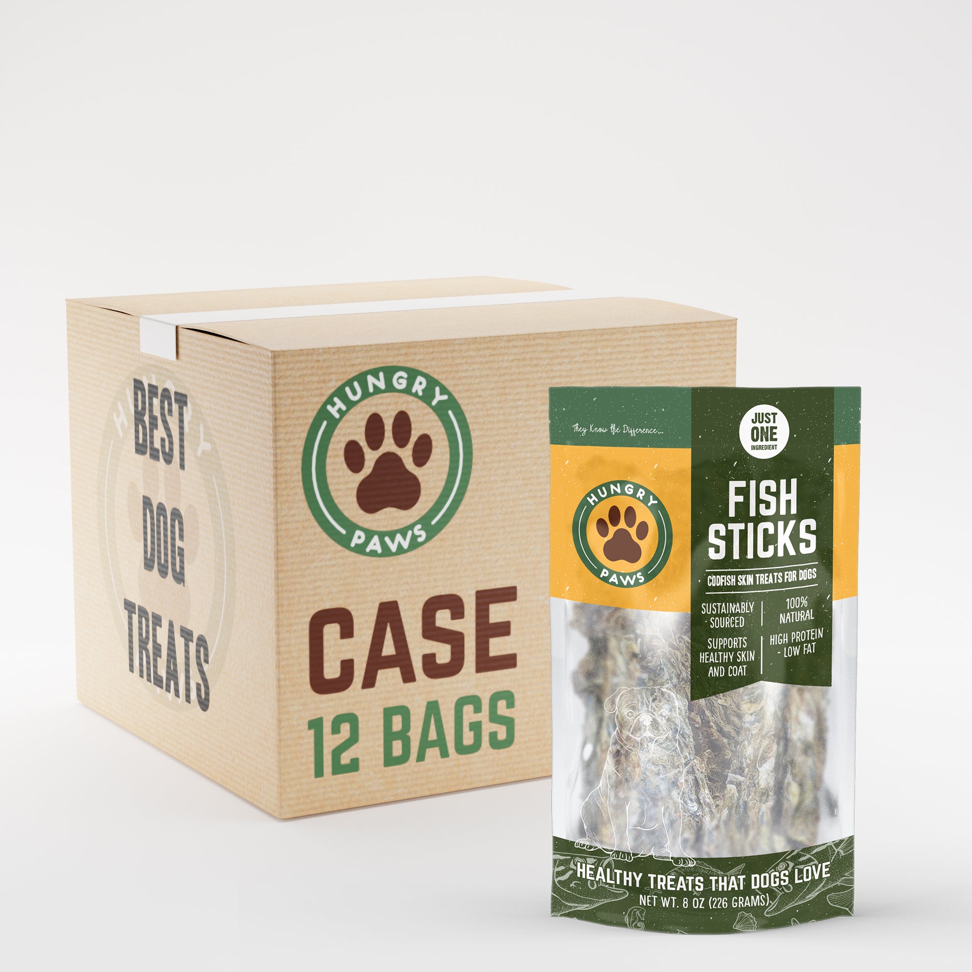 BULK - Cod Skin Sticks for Dogs - 6 lbs – Hungry Paws