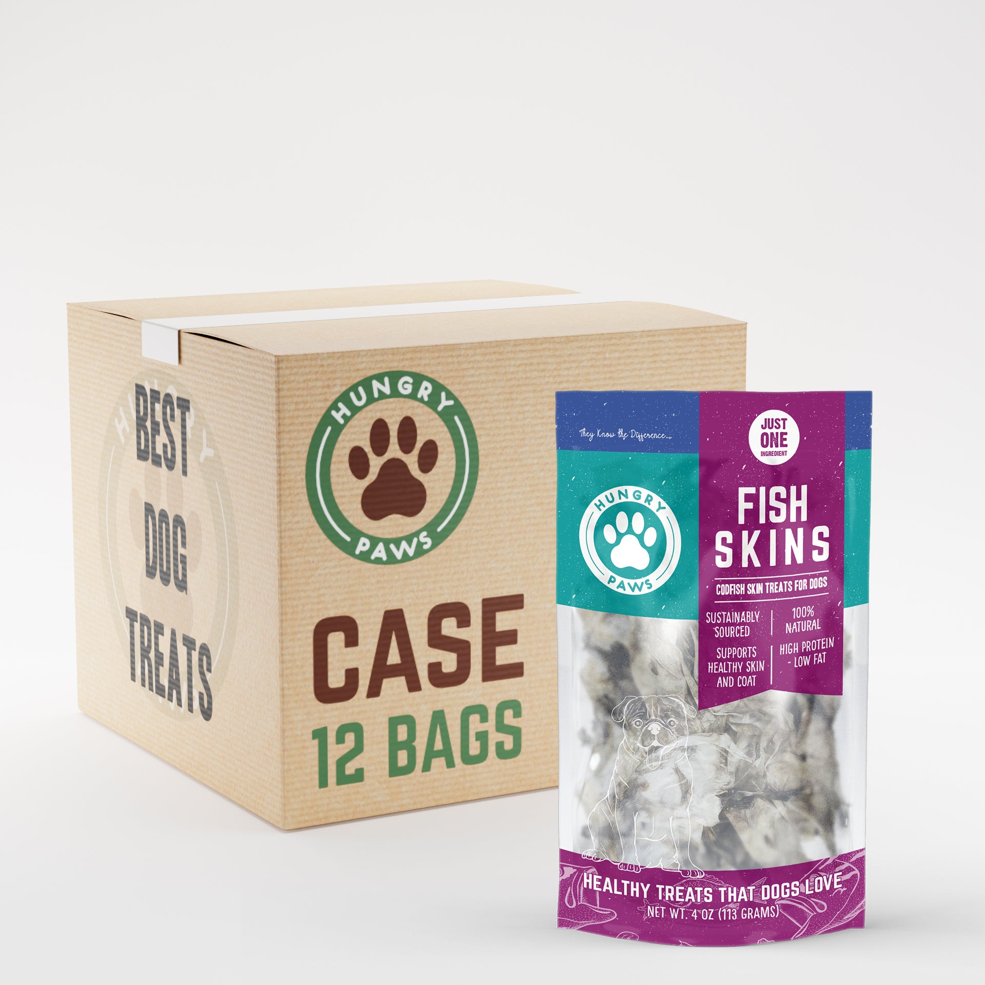 BULK - Fish Skins - Single Ingredient Cod Fish Skin 3 lbs – Hungry Paws