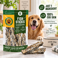 Hungry Paws Fish Sticks, cod skin treats for dogs, 8 oz