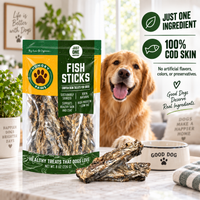 Hungry Paws Fish Sticks, cod skin treats for dogs, 8 oz