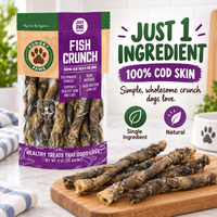 Hungry Paws Fish Crunch, cod skin treats for dogs, 8 oz
