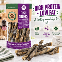 Hungry Paws Fish Crunch, cod skin treats for dogs, 8 oz