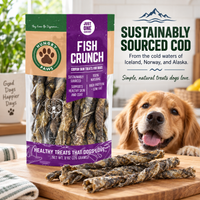 Hungry Paws Fish Crunch, cod skin treats for dogs, 8 oz