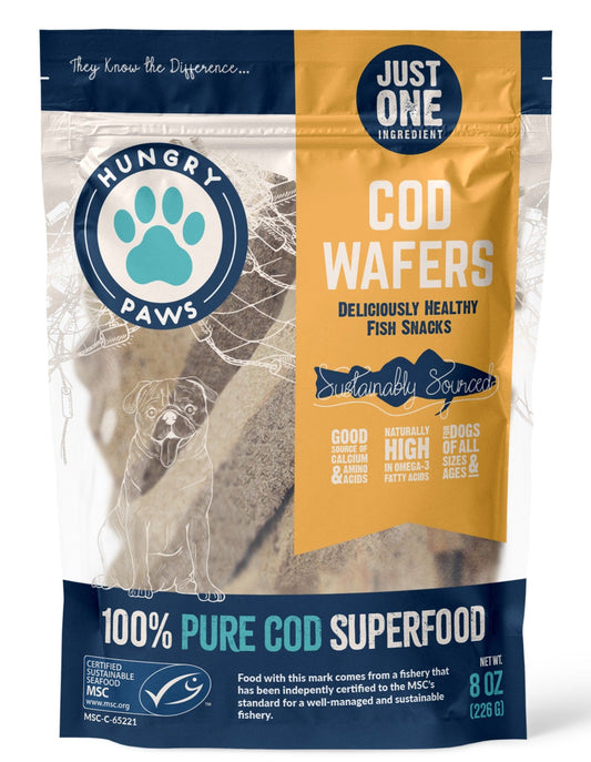Hungry Paws Cod Fish Wafers for dogs, 8 oz bag