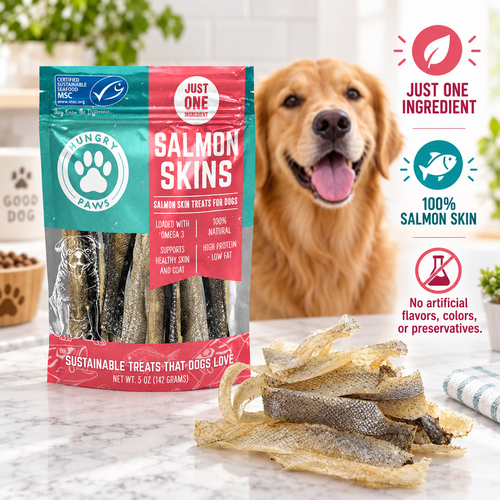 Hungry Paws Salmon Skins for dogs, 5 oz