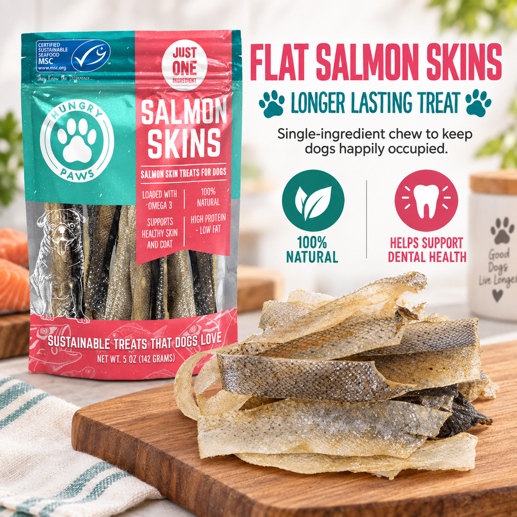 Hungry Paws Salmon Skins for dogs, 5 oz