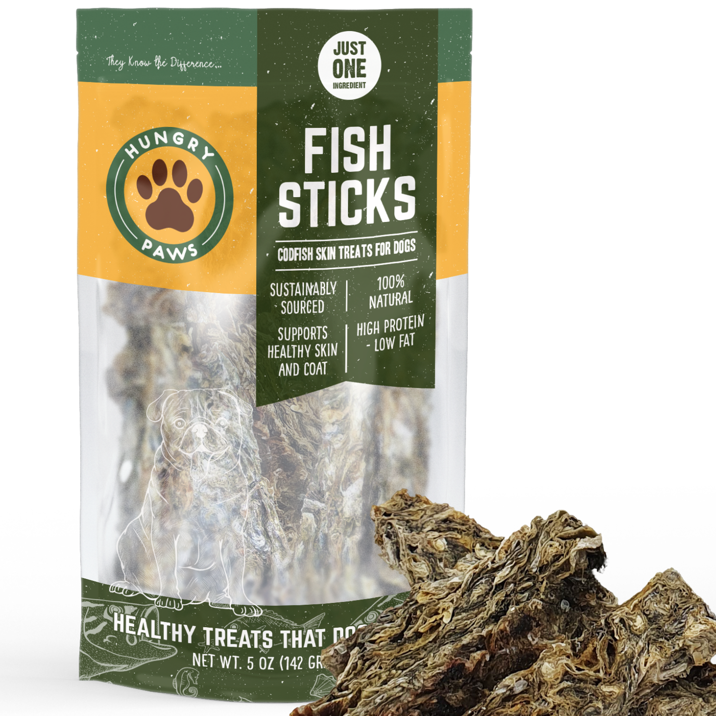 Cod Skin Sticks for Dogs -    5 oz MSC