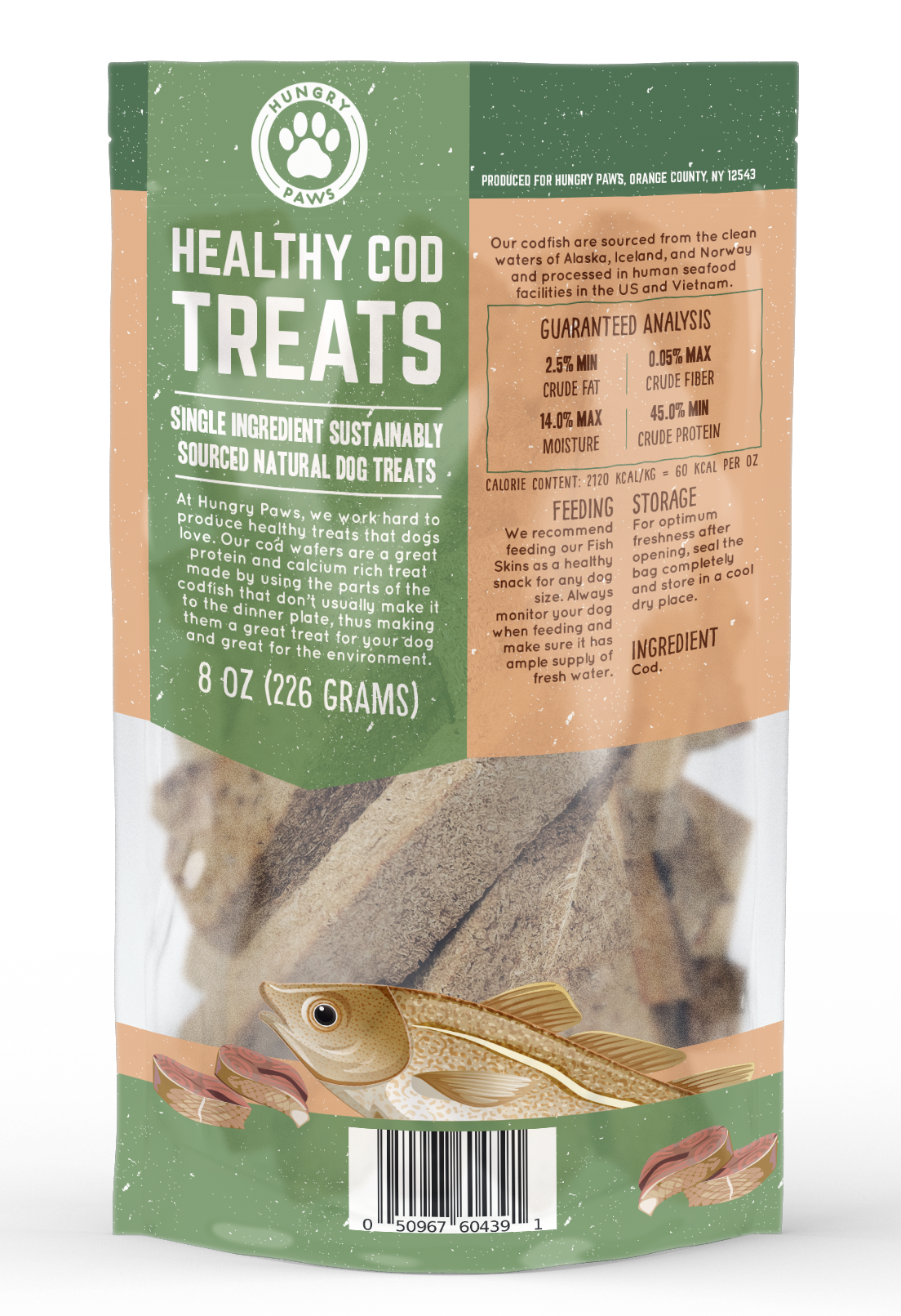 BULK - Cod Fish Wafer Dog Treats - Single Ingredient Snacks 6 Pounds