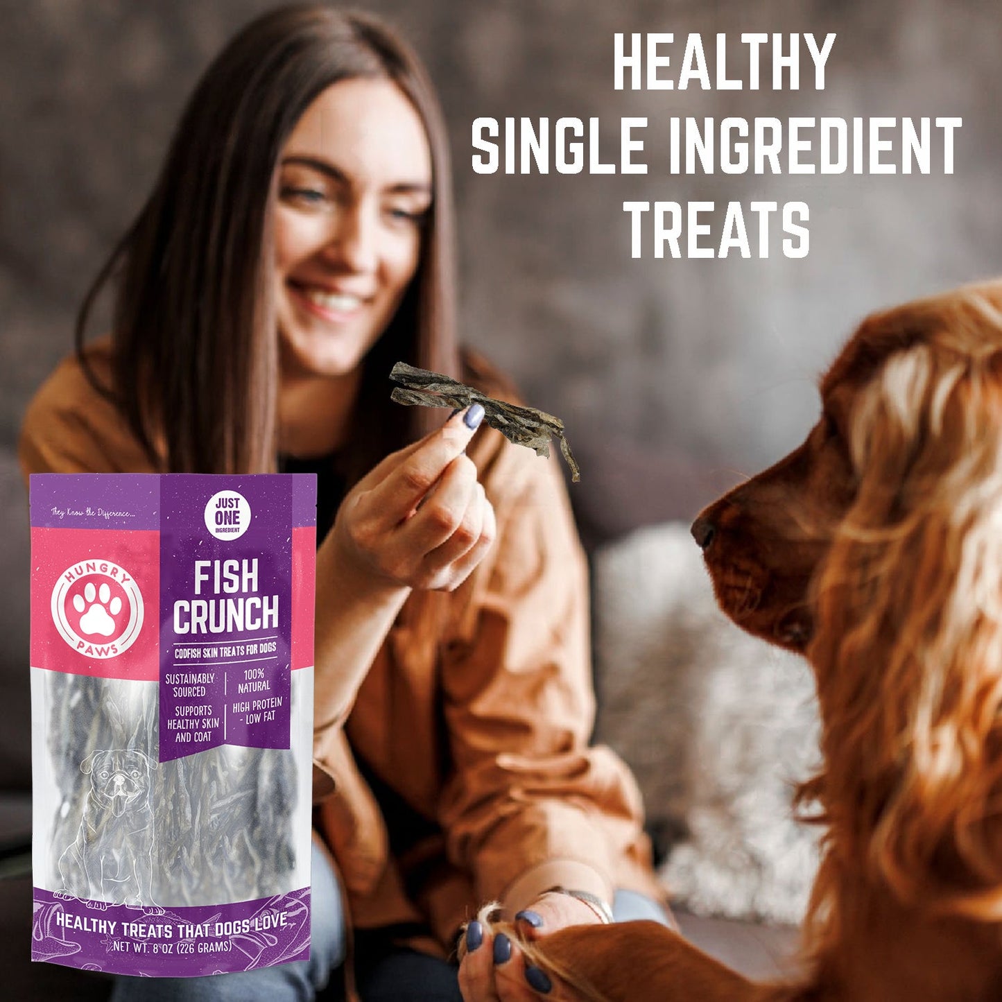 Cod Skin Crunch Sticks for Dogs - 8 oz